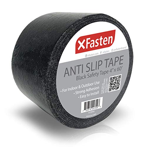 Product Cover XFasten Anti Slip Traction Tape, Black, Outdoor and Waterproof, 4-Inches x 60-Foot Safety Track Tape Waterproof and Non Skid Indoor and Outdoor Safety Track Tape