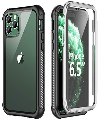Product Cover SPIDERCASE iPhone 11 Pro Max Case, Built-in Screen Protector Full Heavy Duty Protection Shockproof Anti-Scratched Rugged Case for iPhone 11 Pro Max 6.5 inch 2019 (Black+Clear)
