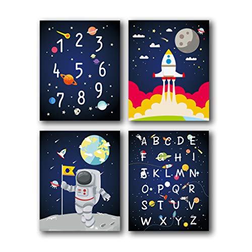 Product Cover HPNIUB Outer Space Art Prints Funny Painting, Set of 4 (8