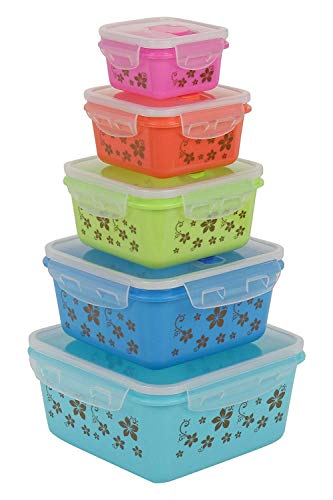 Product Cover eliteHome Plastic Kitchen Storage Box with Airtight Lid Dry Fruits Food Pulses Cereal Container Box Set for Fridge Refrigerator