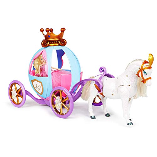 Product Cover Bambiya Fantasy Princess Horse Carriage Toy- Magical Girl Toys Gift- Gorgeous Princess, Horse and Carriage Toy Plays Sound Effects, Features Pretty Lights and Cute Design- for Princesses Age 3+ Years