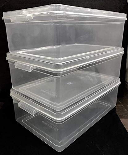 Product Cover SPC Multipurpose Plastic Storage Boxes Large with lid, Set of 3, 11.5 ltrs Each