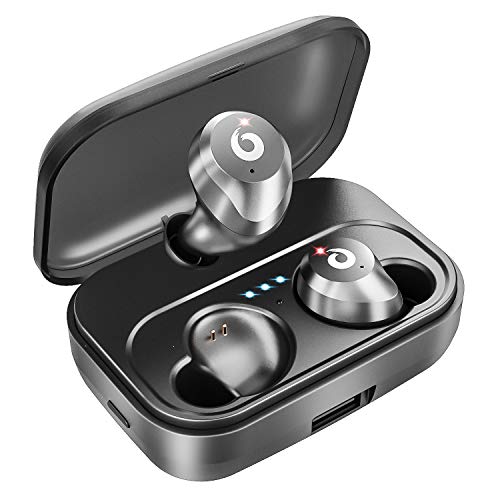 Product Cover Bluetooth Earbuds Bluetooth Earphones Wireless Headphones IPX7 Waterproof Bluetooth 5.0 Stereo Hi-Fi Sound with 2200mAh Charging Case (Black)