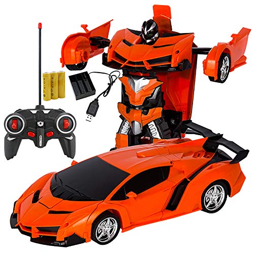 Product Cover Xplanet RC Car for Kids Transform Car Robot Toy, One-Button Deformation Car Model Toy 1:18 Transformation Remote Control Vehicle for Children Perfect for Birthday Gift