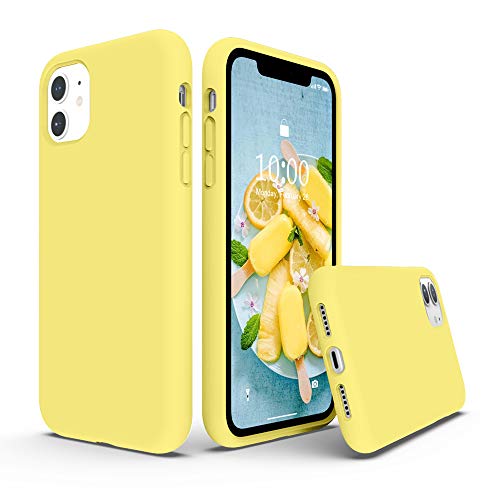 Product Cover SURPHY Silicone Case Compatible with iPhone 11 Case 6.1 inch, Liquid Silicone Full Body Thickening Design Phone Case (with Microfiber Lining) for iPhone 11 6.1 2019, Yellow