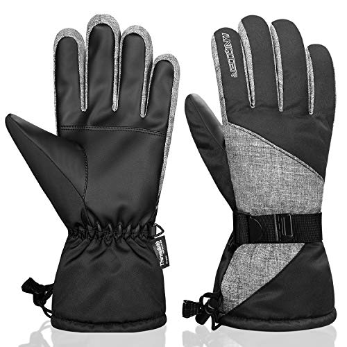 Product Cover Anqier Winter Gloves for Women Men Waterproof Ski Gloves Thermal Gloves 3M Thinsulate Snow Snowboard Cold Weather Gloves