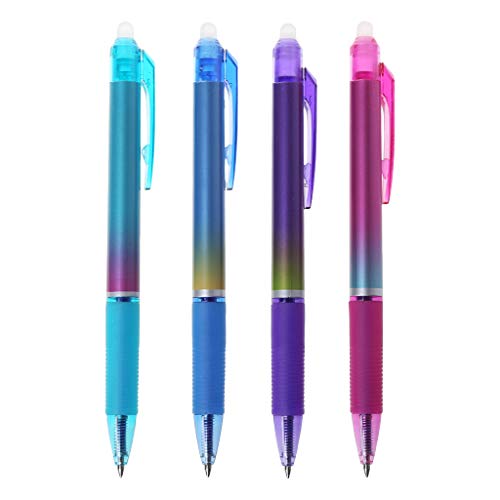 Product Cover lehaha - 0.5mm Rainbow Color Gel Ink Pens, Erasable Press Roller Ball Pens With Blue Refills, Office Stationery