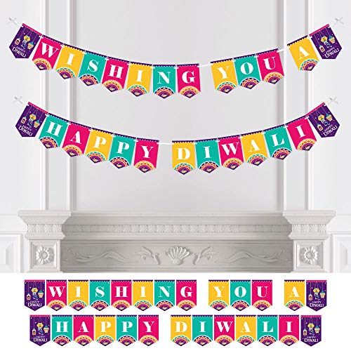 Product Cover Big Dot of Happiness Happy Diwali - Festival of Lights Party Bunting Banner - Party Decorations - Wishing You a Happy Diwali