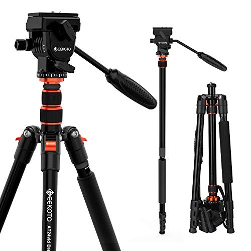 Product Cover GEEKOTO 77 Inches Video Camera Tripod, Aluminum Tripod with 1/4