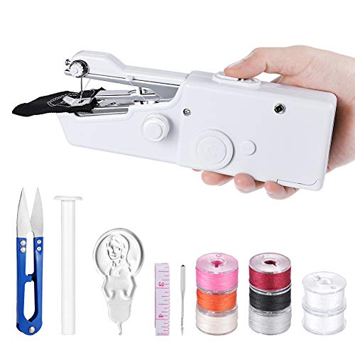 Product Cover Portable Handheld Sewing Machine, Mini Cordless Electric Sewing Machine - Home Handy Stitch Tool Set for Fabric, Clothing, Kids Cloth Home Travel Use