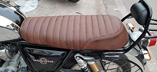 Product Cover Sahara Seats Royal Enfield Interceptor 650 Leatherette Seat Cover (Coffee Brown)