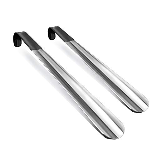 Product Cover ZOMAKE Long Handled Shoe Horn Stainless Steel Shoehorn for Boots 2 Pack