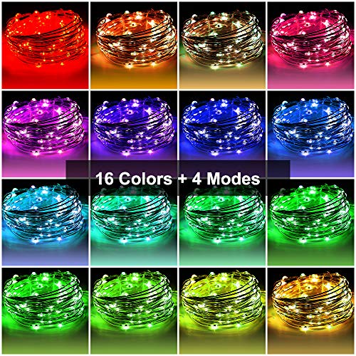 Product Cover YOZATIA Battery Operated and USB Powered String Lights, 26ft 80LED Fairy Lights, Waterproof Multicolor Changing String Lights with Remote Control for Indoor Outdoor Bedroom Party Christmas, 16 Colors.