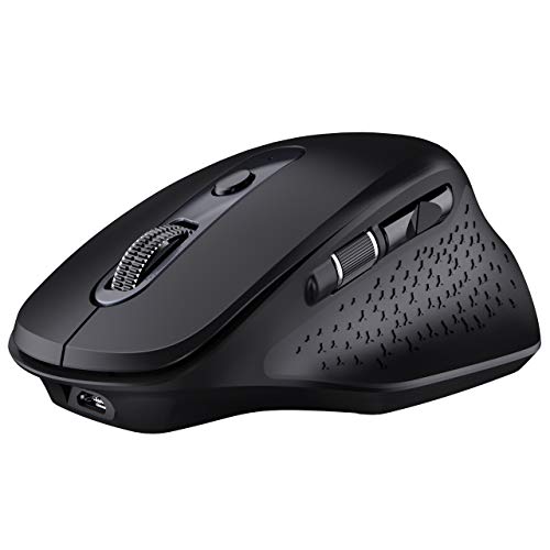 Product Cover VicTsing Pioneer Rechargeable Bluetooth Mouse, Easy-Switch Up to 3 Devices, Wireless Mouse with Side Scroll Wheel, 5 Levels Adjustable DPI, Bluetooth Mouse for Laptop Android/OS/iOS/Windows/Linux