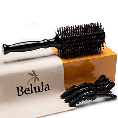 Product Cover Boar Bristle Round Brush for Blow Drying Set. Round Hair Brush With Large 2.7