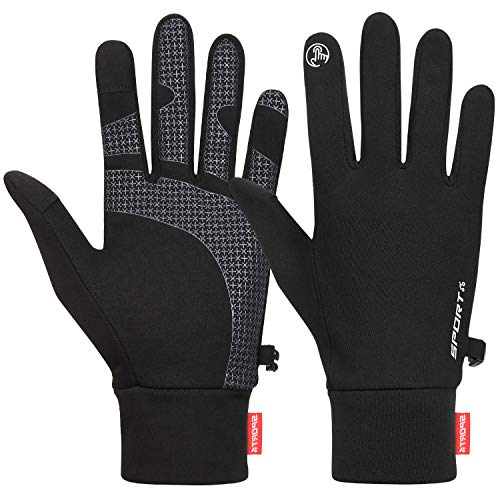 Product Cover Cevapro Running Gloves Touch Screen Gloves Lightweight Winter Gloves Men Women (Black, S)