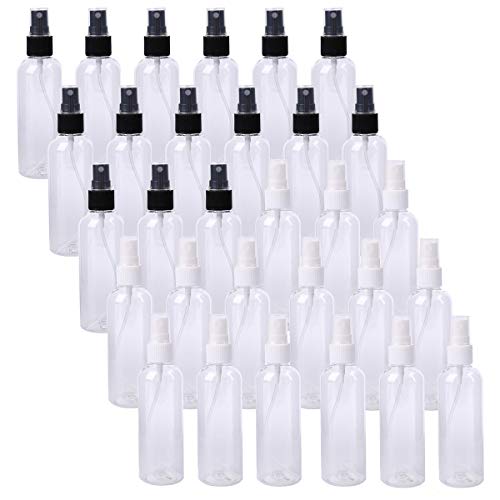 Product Cover Bekith 30 Pack 3oz Spray Bottles with Fine Mist Sprayer & Pump Spray Cap, Refillable & Reusable Clear Empty Plastic Bottles for Essential Oils, Travel, Perfumes