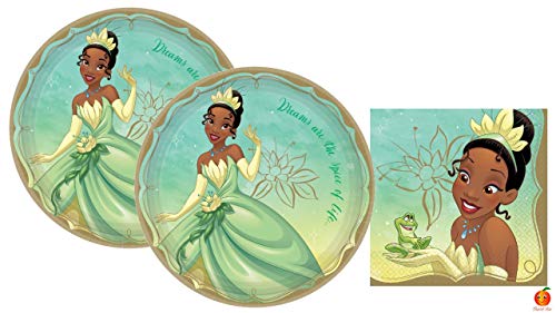 Product Cover Princess and the Frog Tiana Party Supplies Pack with Plates and Napkins for 16 Guests by Amscan
