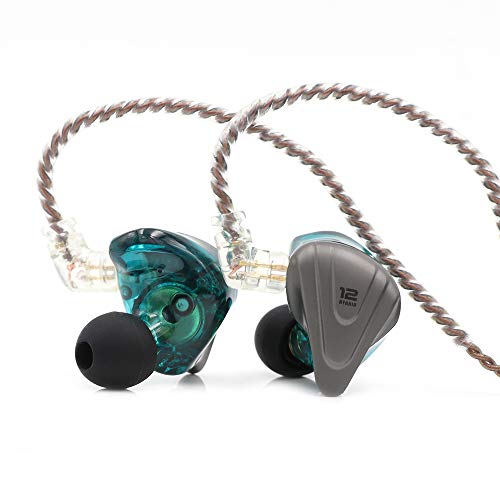 Product Cover Linsoul KZ ZSX 5BA+1DD 6 Driver Hybrid in-Ear HiFi Earphones with Zinc Alloy Faceplate, 0.75mm 2 Pin Detachable Cable for Audiophile Musician (Without mic, Cyan)