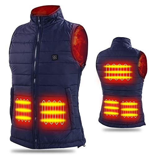 Product Cover 5V Heated Vest(Power Bank Need Purchase Separately), Size Adjustable USB Charging,3 Temp Setting Heating Warm Vest for Outdoor Camping Hiking Golf Rechargeable Heated Clothes Warm for Men Women(XL)
