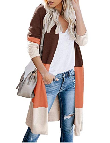 Product Cover Moly Magnolia Women Open Front Cardigan Sweaters Long Sleeve Shrugs Brown L