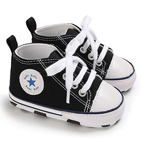 Product Cover Newborn Baby Boys High-Top Ankle Sneakers Anti-Slip Soft Sole First Walking Boots 0-18 Months Crib Shoes
