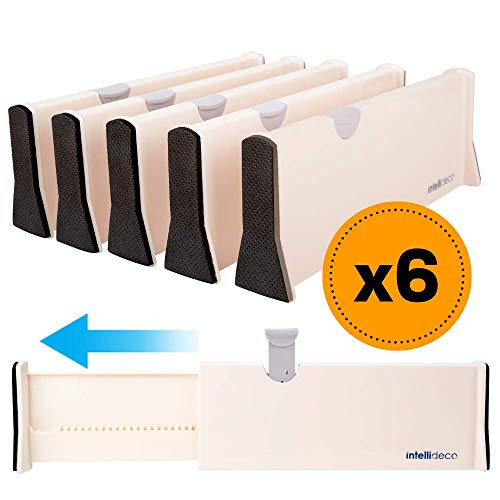 Product Cover INTELLIDECO Drawer Dividers Organizer (6 Pack), Expandable Drawer Divider Organizers from 11