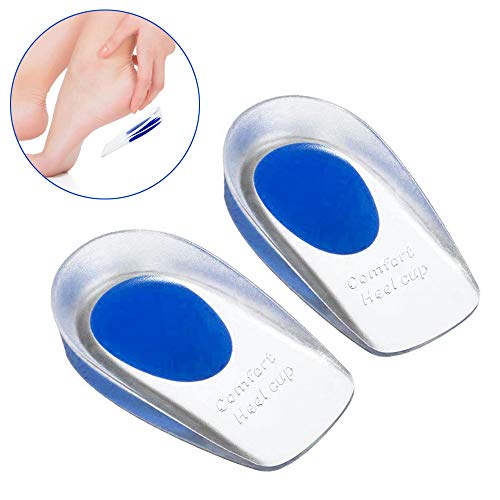 Product Cover MIUSSAA Gel Heel Cups Heel Inserts - Anti Slip Blister Prevention Shoe Inserts Heel Pads for Heel Pain Heel Cushions One Size Fits All