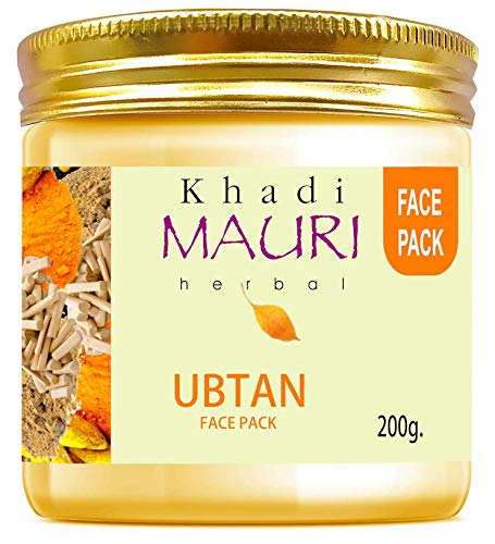 Product Cover Khadi Mauri Herbal Ubtan Pack - Skin Lightening & Tan Removal - Ancient Ayurvedic Healing - Enriched with Turmeric - 200 g