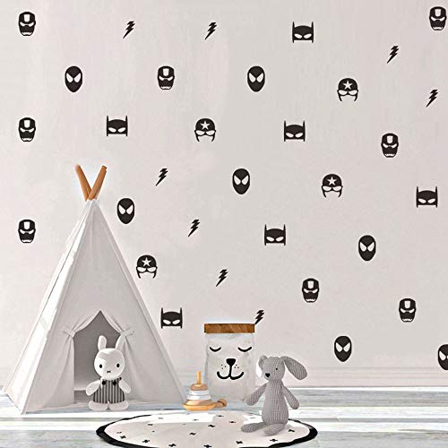 Product Cover Finduat 57 Pcs Marvel Superhero Avenge Wall Stickers Decal, Marvel Kids Removable Wall Stickers Boys Room Decor, Vinyl Wall Decals for Children Baby Kids Boys Bedroom, Nursery Decor