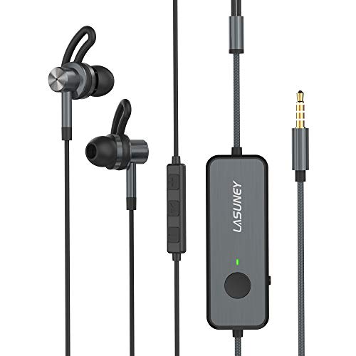 Product Cover Lasuney Active Noise Cancelling Earbuds, Active Noise Cancelling Earphones, 20H Playtime ANC Wired Earbuds in Ear Stereo Awareness Monitor Headphones with Microphone and Built-in Magnets