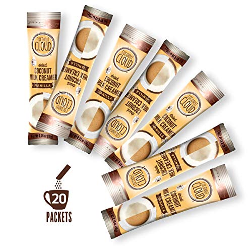 Product Cover Coconut Cloud: Vanilla Vegan Coffee Creamer ~ Improved Recipe '19 | Coconut Powdered Milk + MCT Oil. Minimally Processed (Plant Based, Non-GMO, Gluten, Soy Dairy Free), 20 sticks