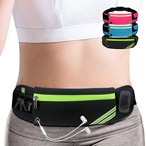 Product Cover Slim Running Belt Fanny Pack,Waist Pack Bag for Hiking Fitness Cycling Workout Gym,Reflective Runners Belt Jogging Pocket Belt for iPhone XS,XR,7 8 Plus,Travelling Money Phone Holder for Running