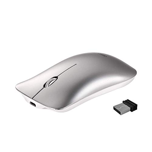 Product Cover Wireless Mouse Rechargeable, Inphic Slim Silent Click 2.4G Cordless Mouse 1600DPI Travel Portable PC Computer Laptop Wireless Mice with USB Receiver for Windows Mac MacBook, Silver