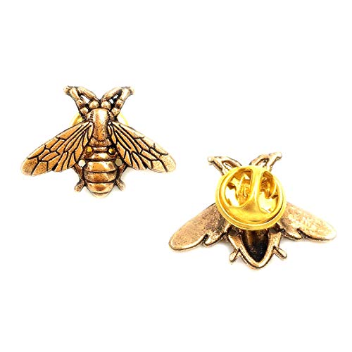 Product Cover DOMILINA Vintage Male Metal Bees Shirt Brooch Novelty Suit and Vest Pin (2Pc Pin)