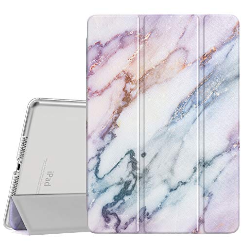 Product Cover Dadanism Smart Case for New iPad 10.2 2019 (7th Generation), [Shock Absorption] Ultra Slim Lightweight Trifold Stand Cover with Hard Back Fit iPad 10.2 inch 2019 Tablet, Auto Sleep/Wake, Purple Marble