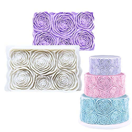 Product Cover Silicone Cake Fondant Mold Rose Flower Fondant Mold Rosette Ruffle Fondant Mold Silicone Fondant Mold for Cake Decoration Gumpaste Icing