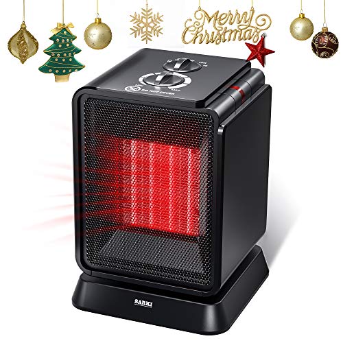 Product Cover Personal Space Heater, 1500W Electric Ceramic Heater, Portable Mini Heater with Adjustable Thermostat, Oscillation, Tip-Over Protection for Desk Floor Office Home Indoor Use (1500W Mini Heater)