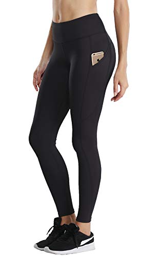 Product Cover DILANNI High Waist Yoga Pants for Women Tummy Control 4 Way Stretch Workout Leggings with 2 Pockets Black Medium