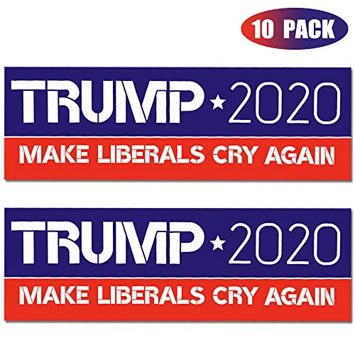 Product Cover PACETAP 10 PCS 9 X 3 inch Make Liberals Cry Again Trump 2020 Car Truck Bumper Stickers Decals United States Presidential Election