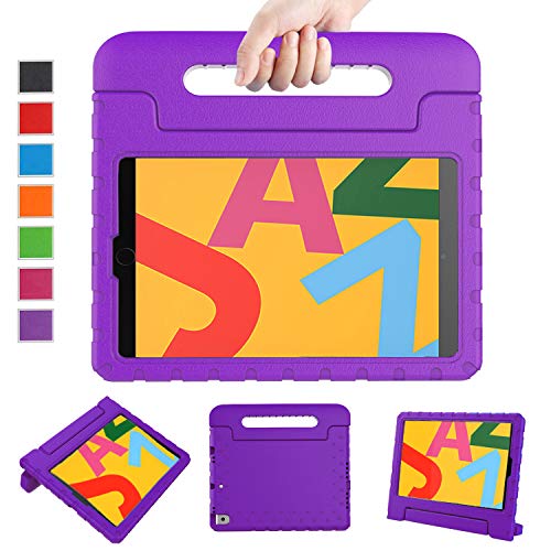 Product Cover LTROP Case for New iPad 10.2-Inch 2019 7th Generation for Kids, Shock Proof Light Weight Handle Stand Kids Case for Apple iPad 10.2