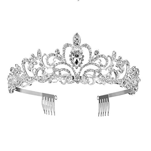 Product Cover Rhinestones Wedding Tiara Crystal Bridal Crown with Comb Princess Crown Headband for Party