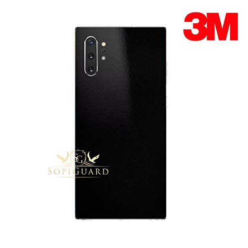 Product Cover SopiGuard Skin for Samsung Galaxy Note 10+ Plus Precision Edge-to-Edge Vinyl Sticker Back Panel Only (3M Gloss Black)