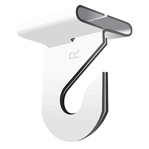 Product Cover 12 Drop Ceiling Hooks for Classrooms & Offices, White Heavy Duty Ceiling Hooks for Hanging Plants & Decorations, Metal T-Bar Hooks for Suspended Drop Ceiling Tiles, Hold up to 15 lbs, 1