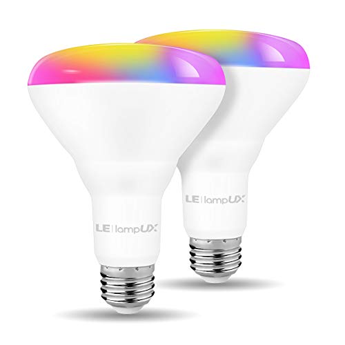 Product Cover LE LampUX BR30 E26 WiFi Smart Light Bulbs Alexa Google Home Compatible, RGBW Color Changing/Tunable White (Warm to Daylight), 9W=65W, Dimmable Recessed Flood Can Light Bulbs, No Hub Required, 2 Packs