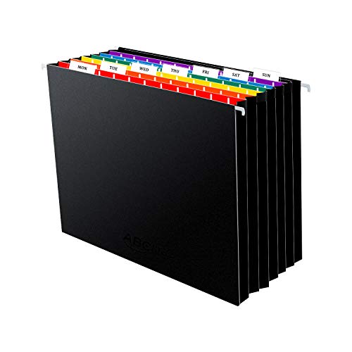 Product Cover Hanging File Folders Letter Size 7 Pockets Accordian File Organizer Expanding File Folder for Filing Cabinet/Accordion File Box Rainbow Colored Paper Document Receipt Organizer with 8 Adjustable Tabs