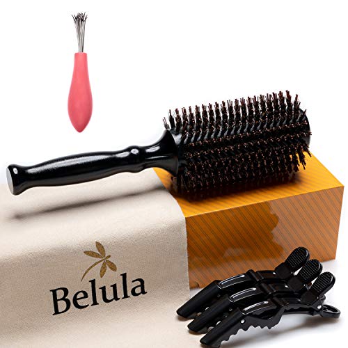 Product Cover Boar Bristle Round Brush for Blow Drying Set. Round Hair Brush With Medium 2.4