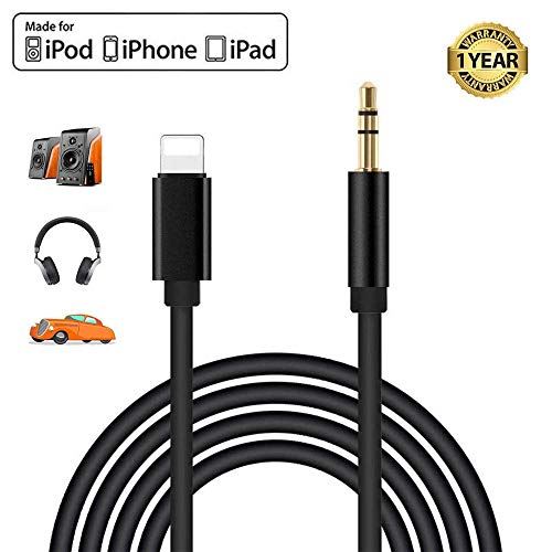 Product Cover Aux Cable for iPhone 3.5mm Aux Cable Car AUX Cable to 3.5mm Aux Adapter Compatible with iPhone Xs/XS Max/X/8/8Plus/7/7Plus to Car Stereo/Speaker/Headphone Adapter Support iOS 12 or Later