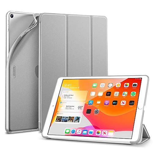 Product Cover ESR iPad 7th Generation Case,Rebound Slim Smart Case for iPad 10.2'' 2019, Auto Sleep/Wake,Viewing/Typing Stand Case, Flexible TPU Back with Rubberized Coating Cover,Sliver Grey