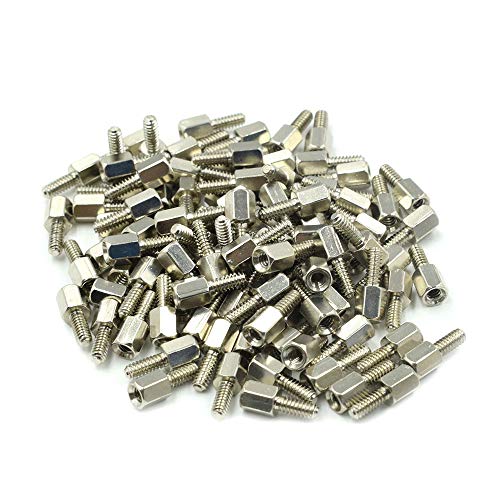 Product Cover Hxchen Inch Hexagon 4#-40x5+7 Galvanized Male to Female Thread Hexagon Hex Standoff Spacer Pillars - (100 Pcs)